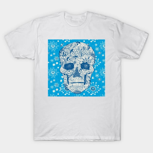 Floral skull T-Shirt by katerinamk